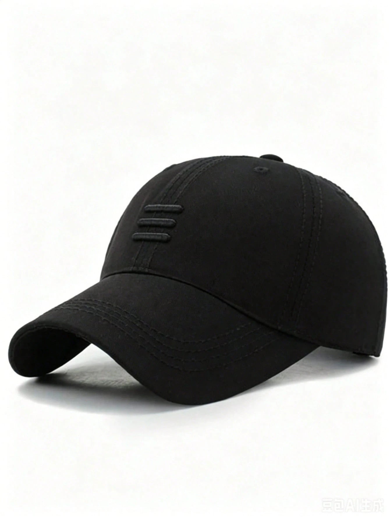 1pc Adjustable Baseball Cap With 3 Embroidered Stripes