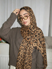 1pc Bohemian Style Leopard Print Headscarf
