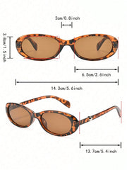 1pc Small Oval Transparent Tinted Sunglasses