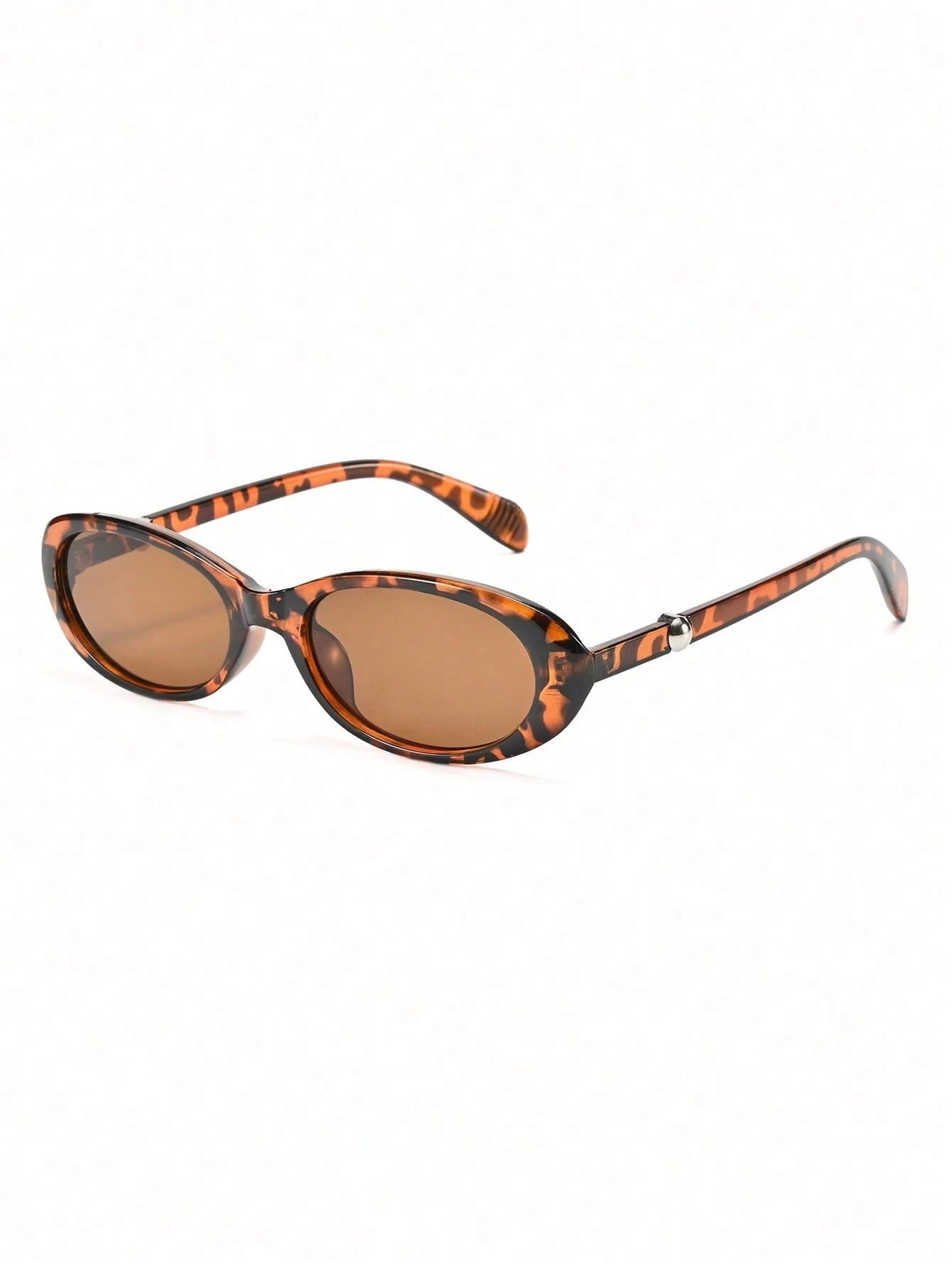 1pc Small Oval Transparent Tinted Sunglasses