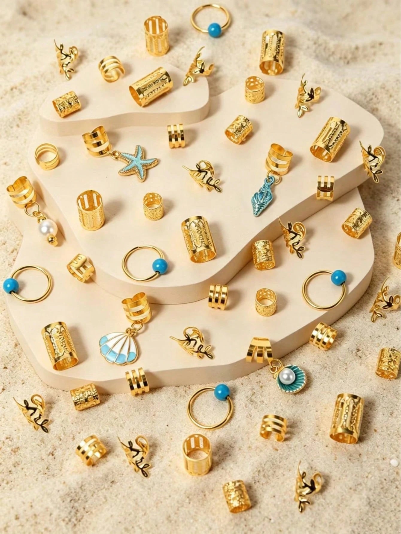 50pcs Bohemian Style Hair Accessories Set - www.thetreasurebox.me