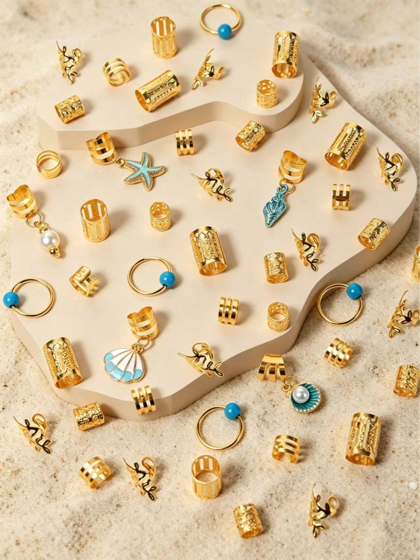 50pcs Bohemian Style Hair Accessories Set - www.thetreasurebox.me