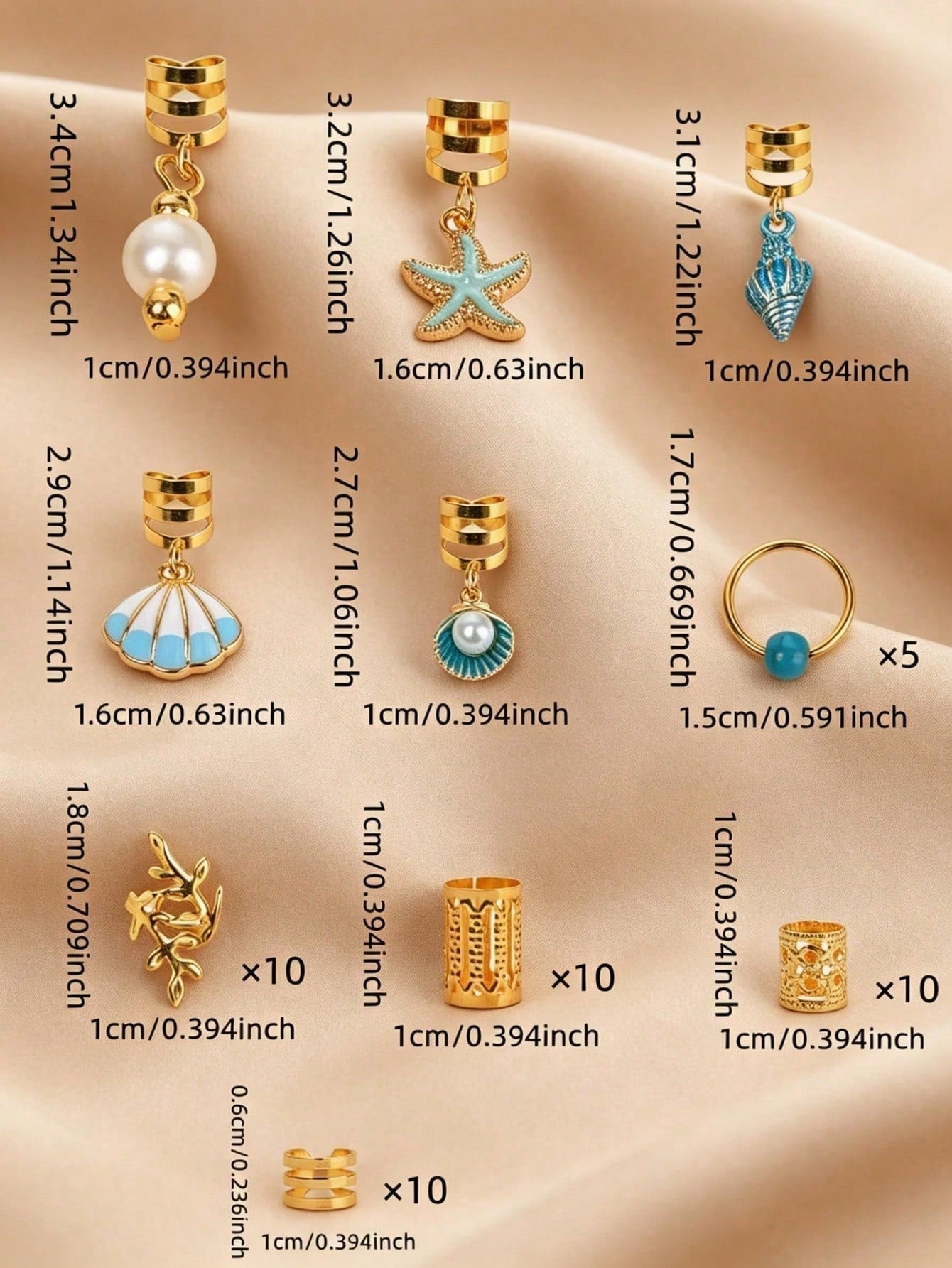 50pcs Bohemian Style Hair Accessories Set - www.thetreasurebox.me
