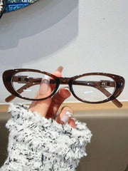 Oval Dark Brown Plastic Glasses