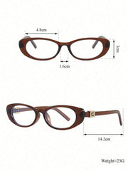 Oval Dark Brown Plastic Glasses