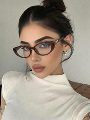 Oval Dark Brown Plastic Glasses