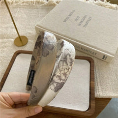 4pcs Satin Watercolor Floral Print Headbands
