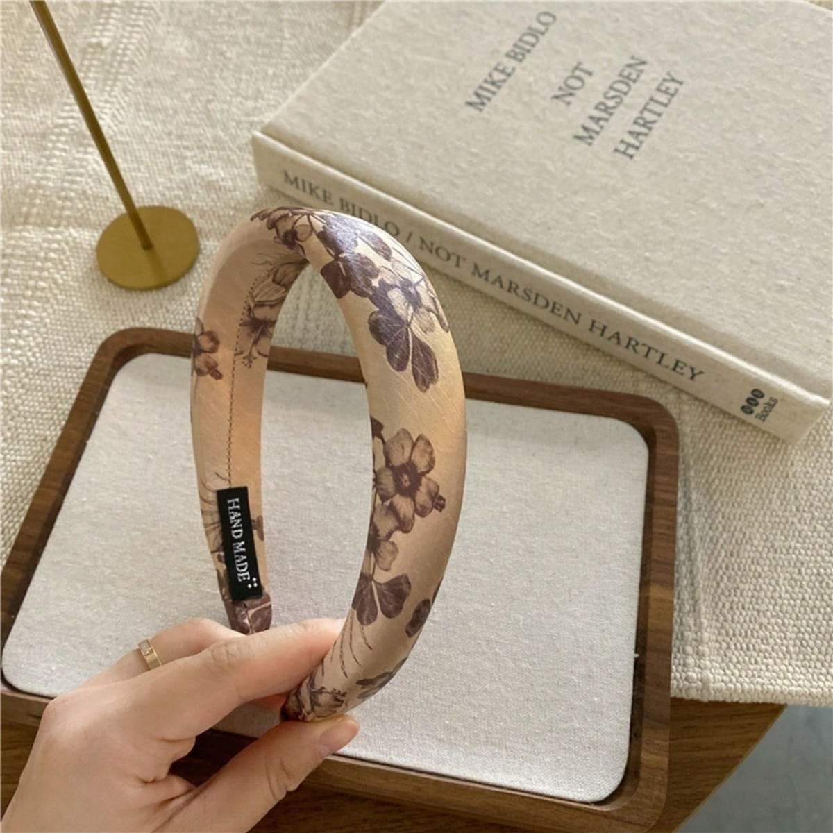 4pcs Satin Watercolor Floral Print Headbands