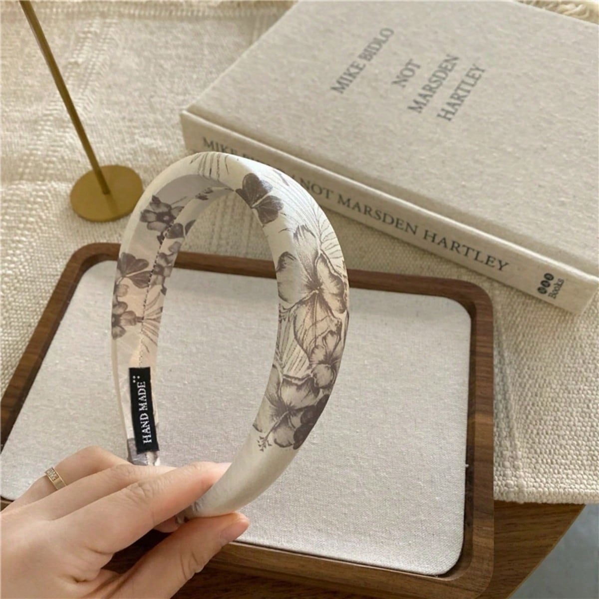 4pcs Satin Watercolor Floral Print Headbands