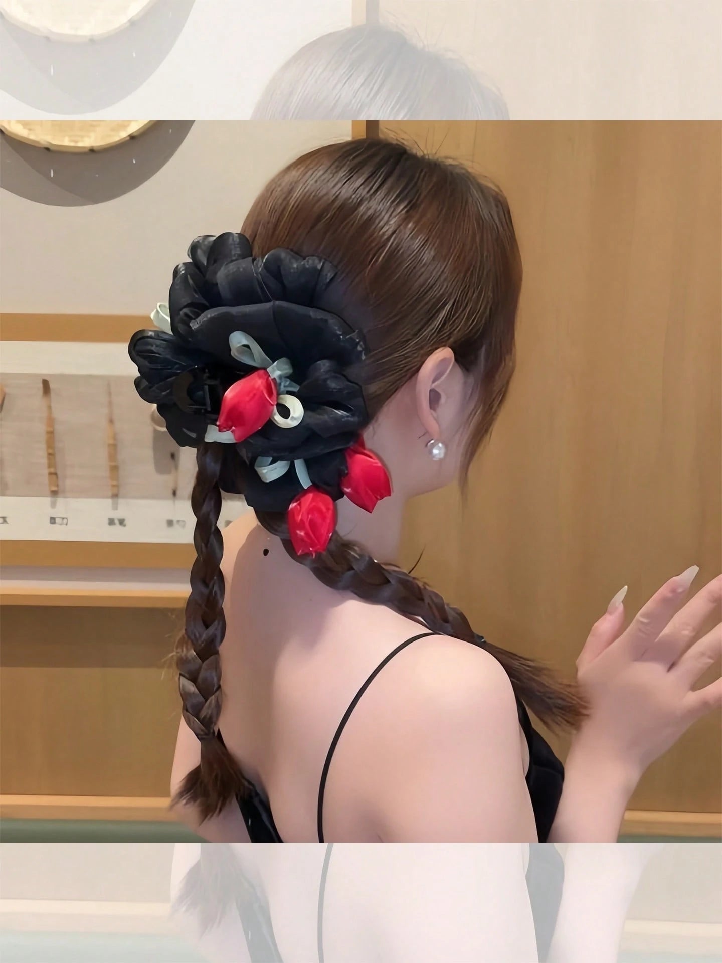 1pc Gorgeous Pink Tulip Flower Hair Claw Clip
