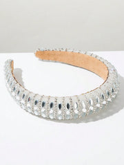 Rhinestone Crown Headband Elegant Sponge Jewel