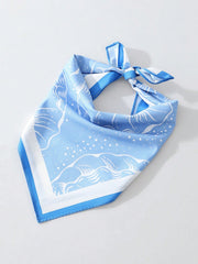 1pc Summer Ocean Style Polka Dot Seashell Print Scarf