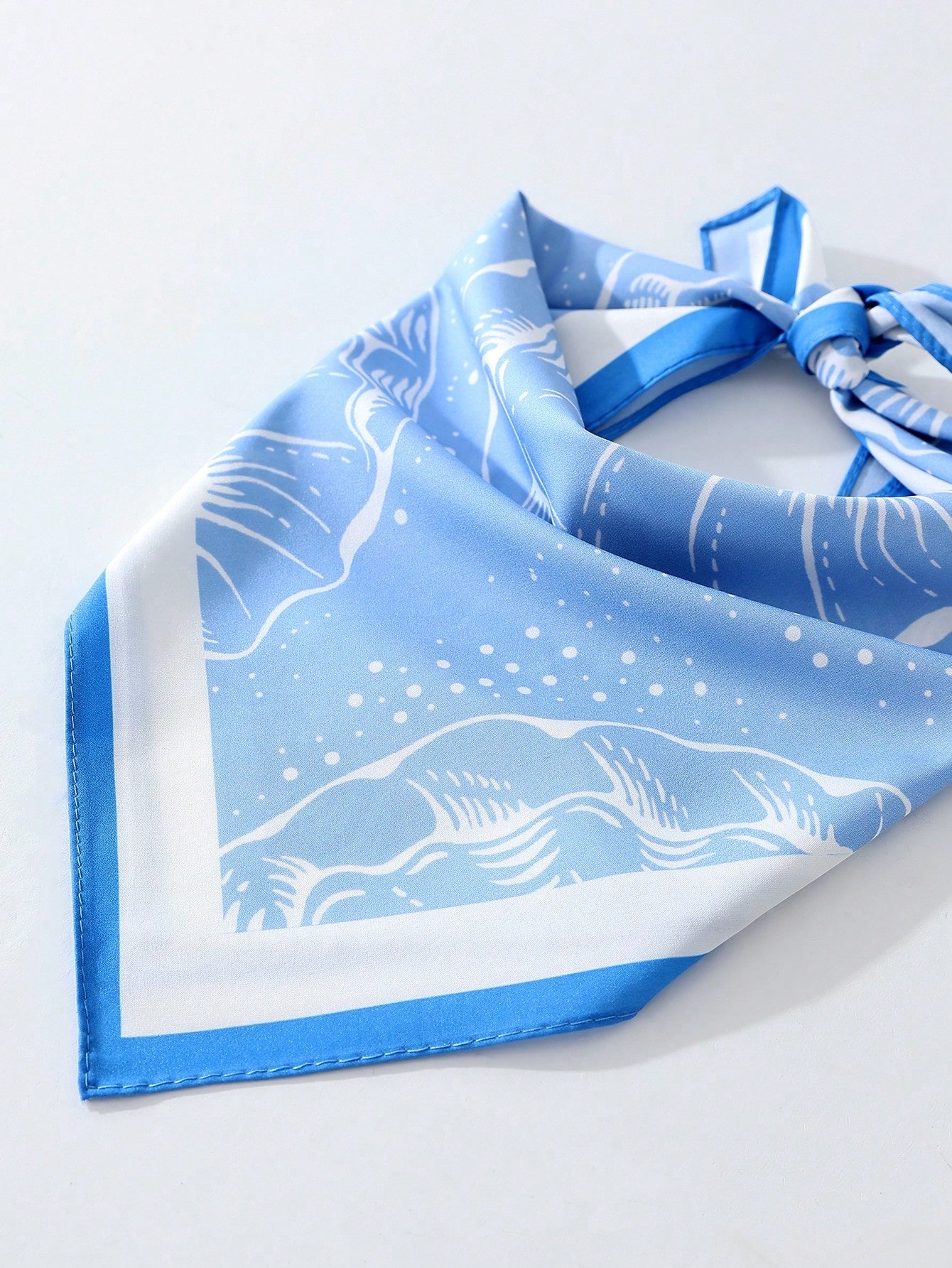 1pc Summer Ocean Style Polka Dot Seashell Print Scarf