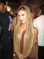1pc Gold Glitter Tassel Scarf