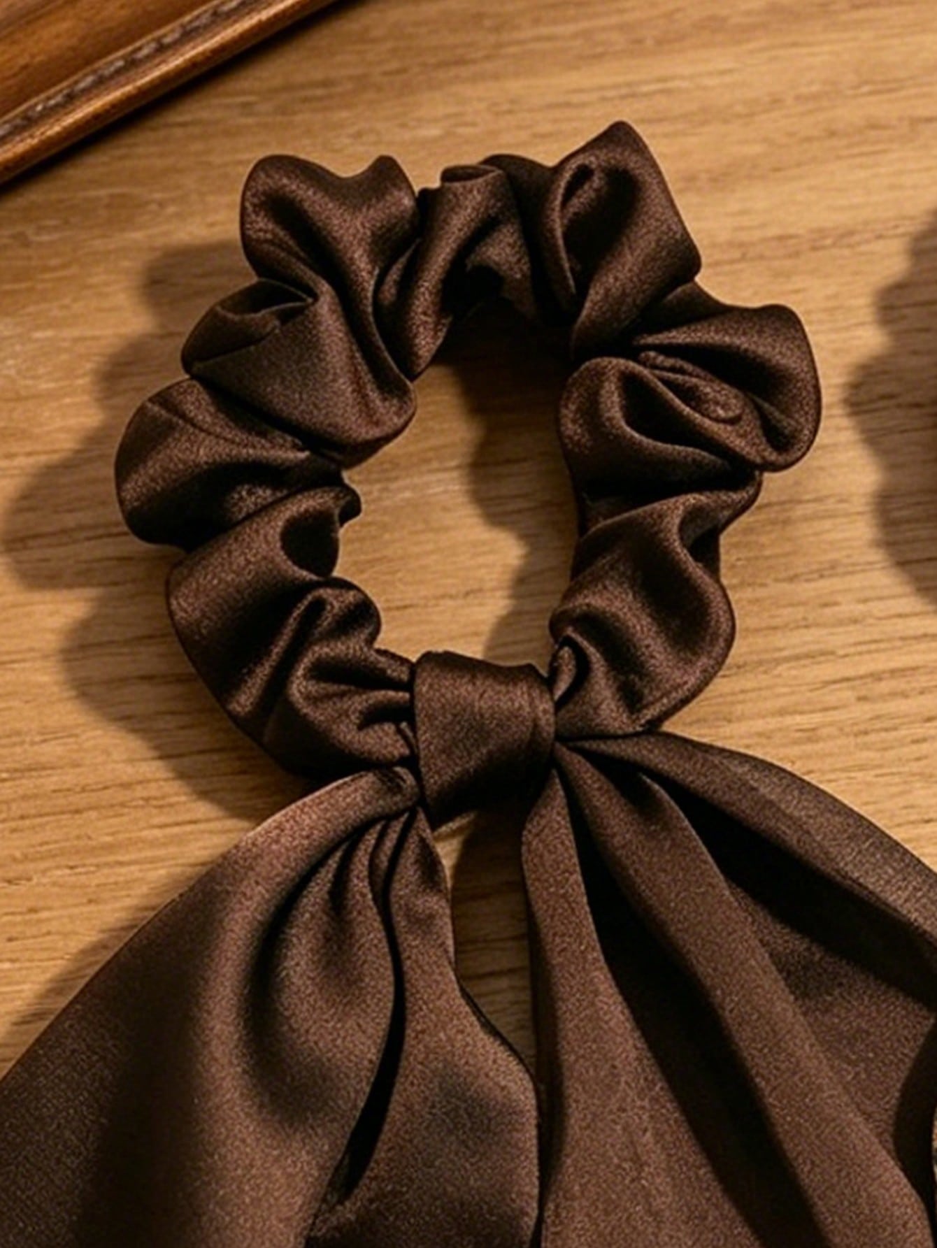 2pc Satin Leopard Print Long Scarf Scrunchie Set