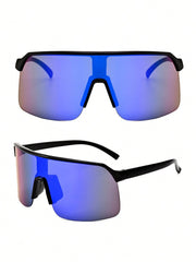 Oversized Iridescent Blue Lens Eyeglasses