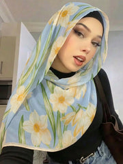 1pc Bohemian Style Floral Print Headscarf Scarf