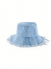 Rollcall Letter Label Frayed Brim Versatile Lightweight Bucket Hat