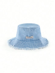 Rollcall Letter Label Frayed Brim Versatile Lightweight Bucket Hat