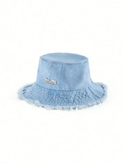 Rollcall Letter Label Frayed Brim Versatile Lightweight Bucket Hat