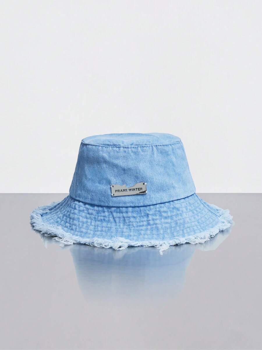 Rollcall Letter Label Frayed Brim Versatile Lightweight Bucket Hat