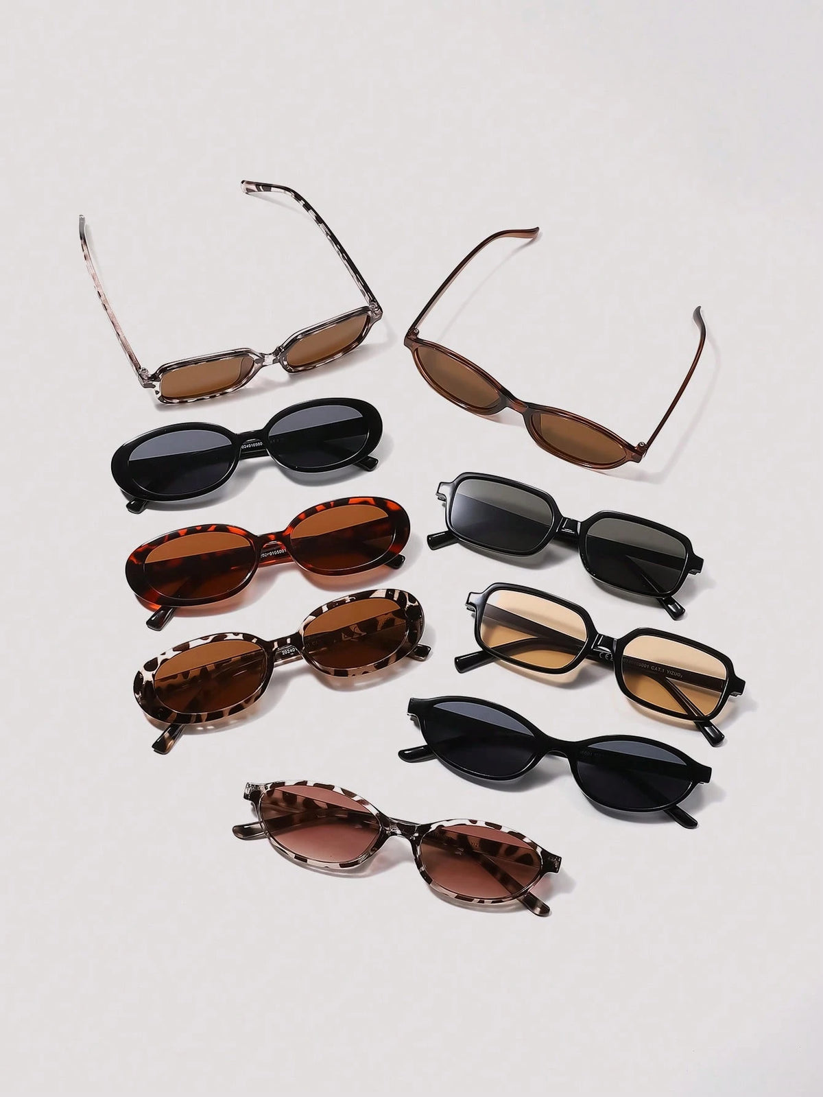 9pcs Cat Eye Tinted Lens Sunglasses Set
