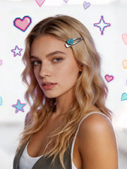 10PCS Cool-Tone Silver Metal Hair Clips Set - www.thetreasurebox.me
