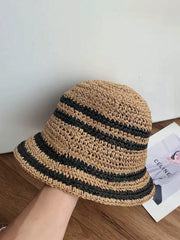 1PC Vintage Striped Crocheted Straw
