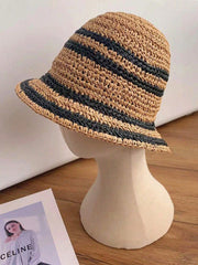 1PC Vintage Striped Crocheted Straw