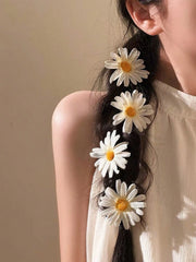6pcs Mori Style Daisy Flower Hair Clips, Sweet Alligator Hair Clips - www.thetreasurebox.me
