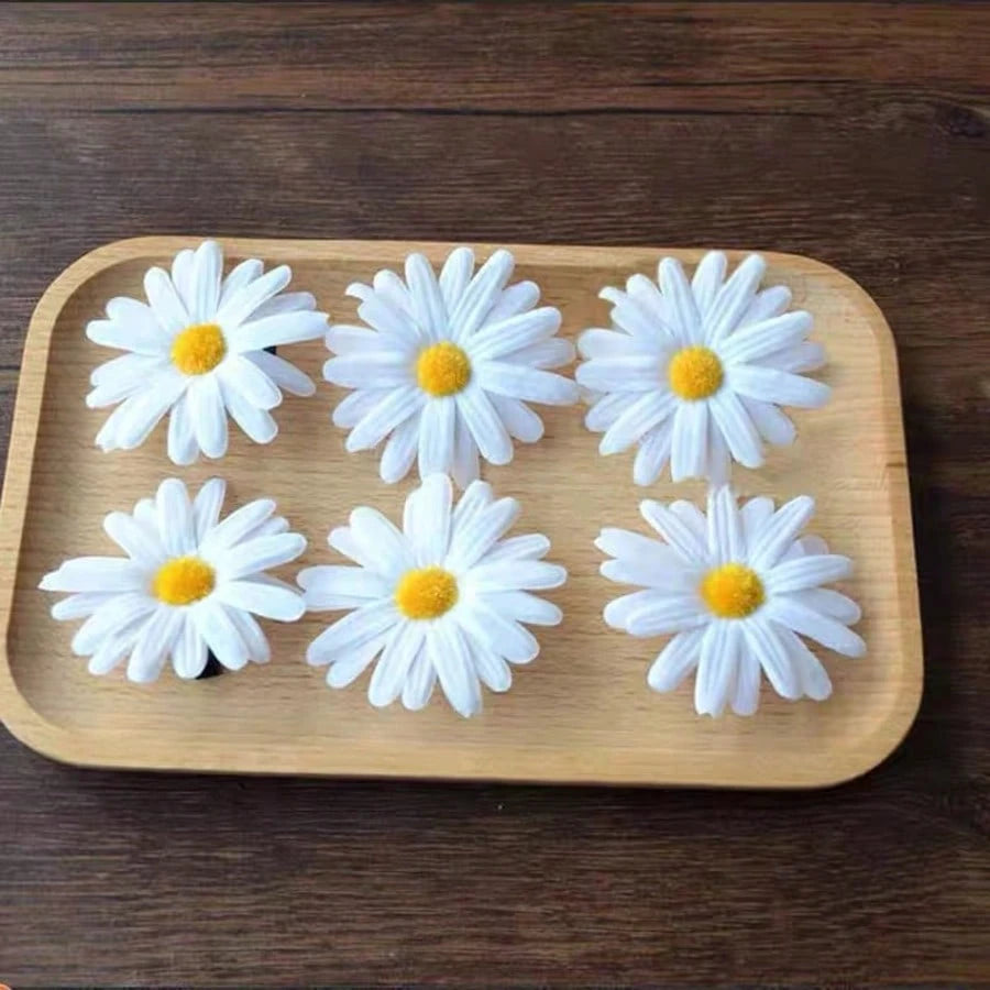 6pcs Mori Style Daisy Flower Hair Clips, Sweet Alligator Hair Clips - www.thetreasurebox.me