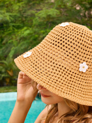 1Pc Floral Dome Straw Hat