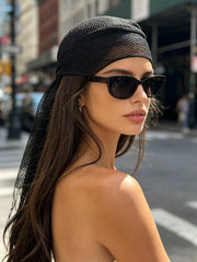 1pc French Vintage Hollow Mesh Headscarf