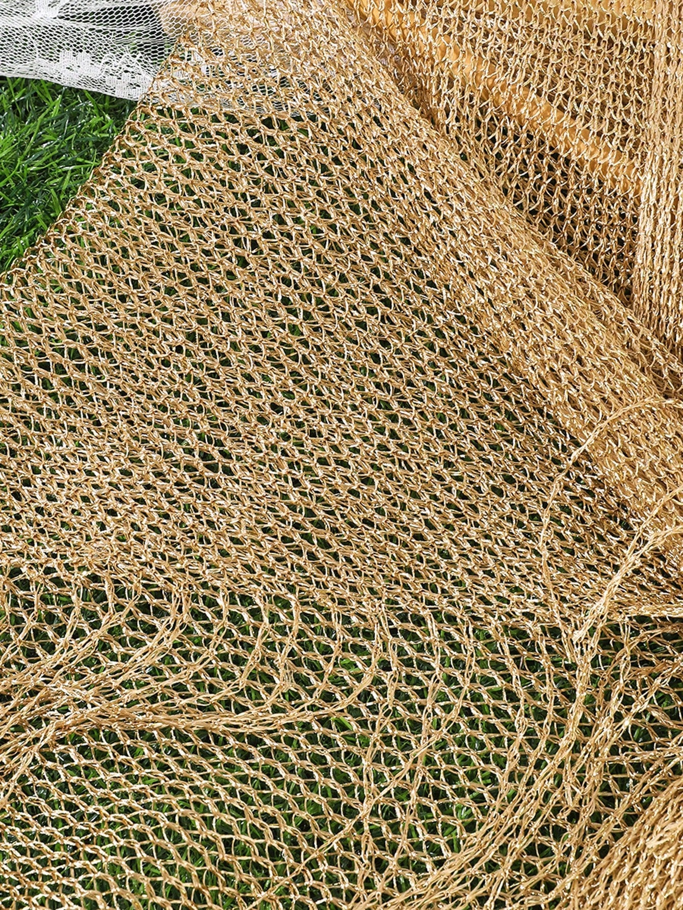 1pc French Vintage Hollow Mesh Headscarf