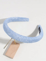 3pcs Elegant Denim Rhinestone Headbands Suitable For Daily Wear Hairband - www.thetreasurebox.me