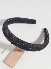 3pcs Elegant Denim Rhinestone Headbands Suitable For Daily Wear Hairband - www.thetreasurebox.me