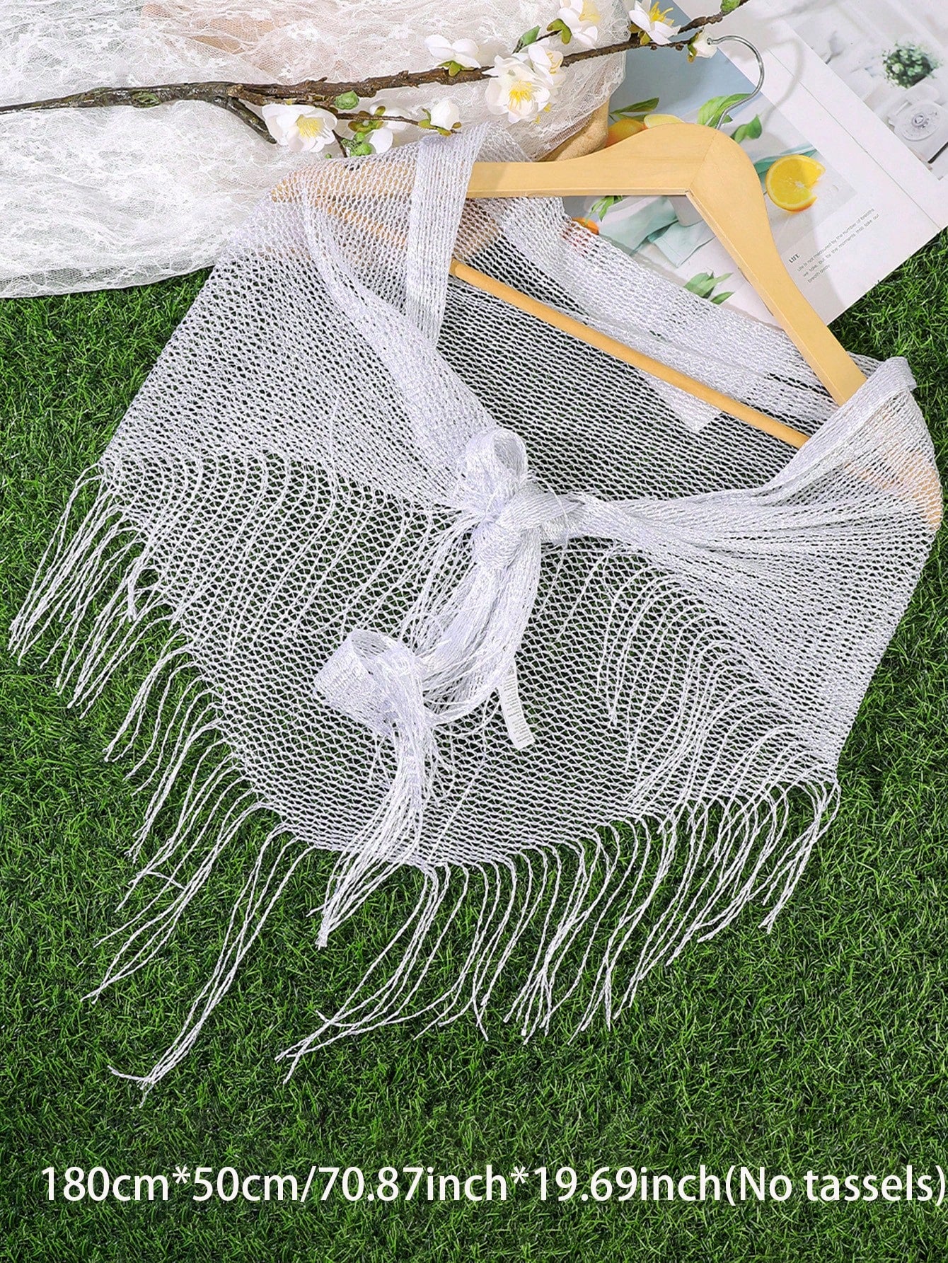 1pc French Vintage Hollow Mesh Headscarf