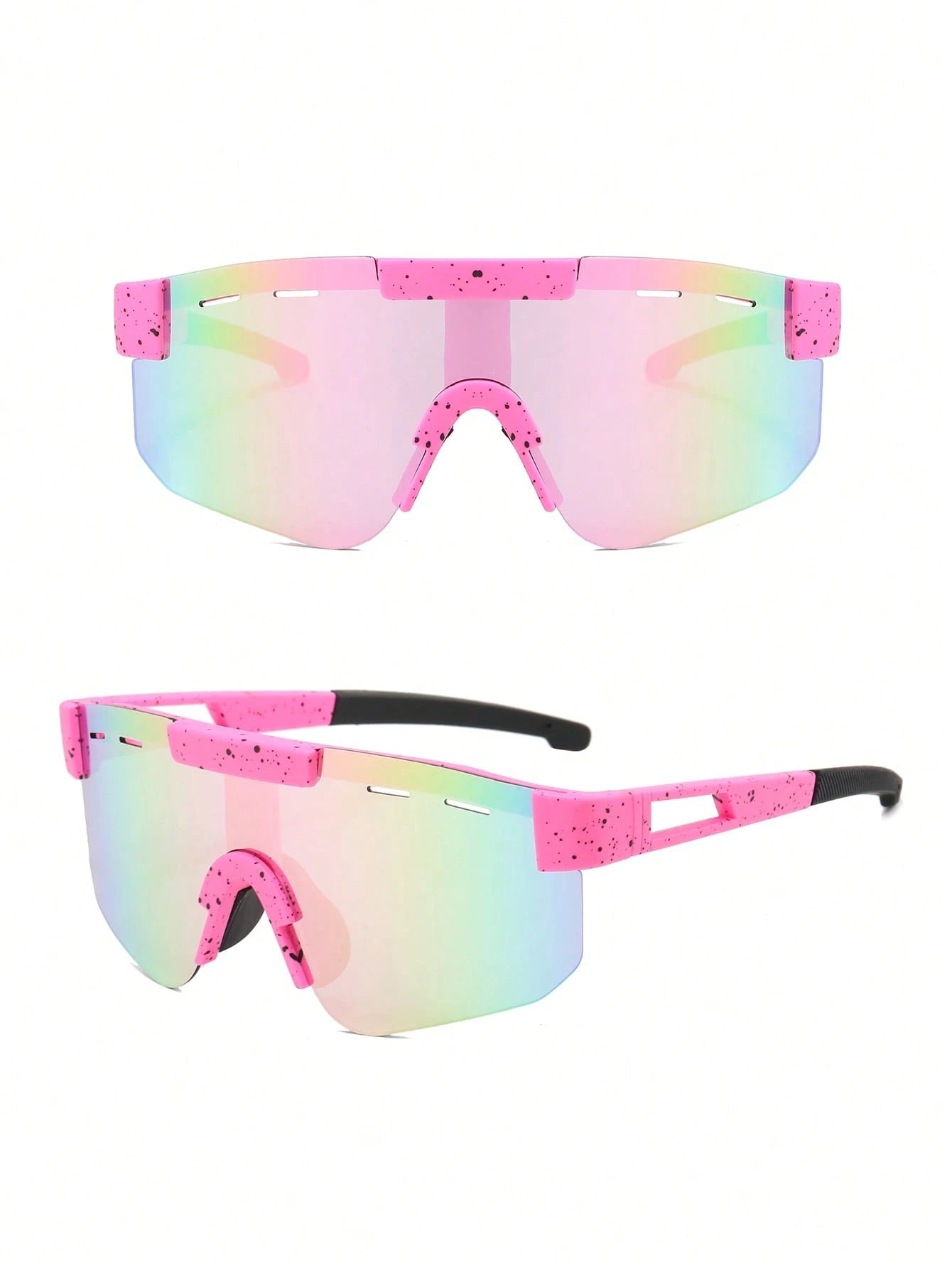 Half-Frame Dopamine Pink Sports Glasses