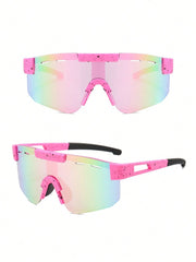 Half-Frame Dopamine Pink Sports Glasses