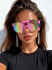 Half-Frame Dopamine Pink Sports Glasses