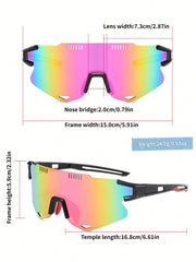 Oversized Colorful Cycling Sports Glasses