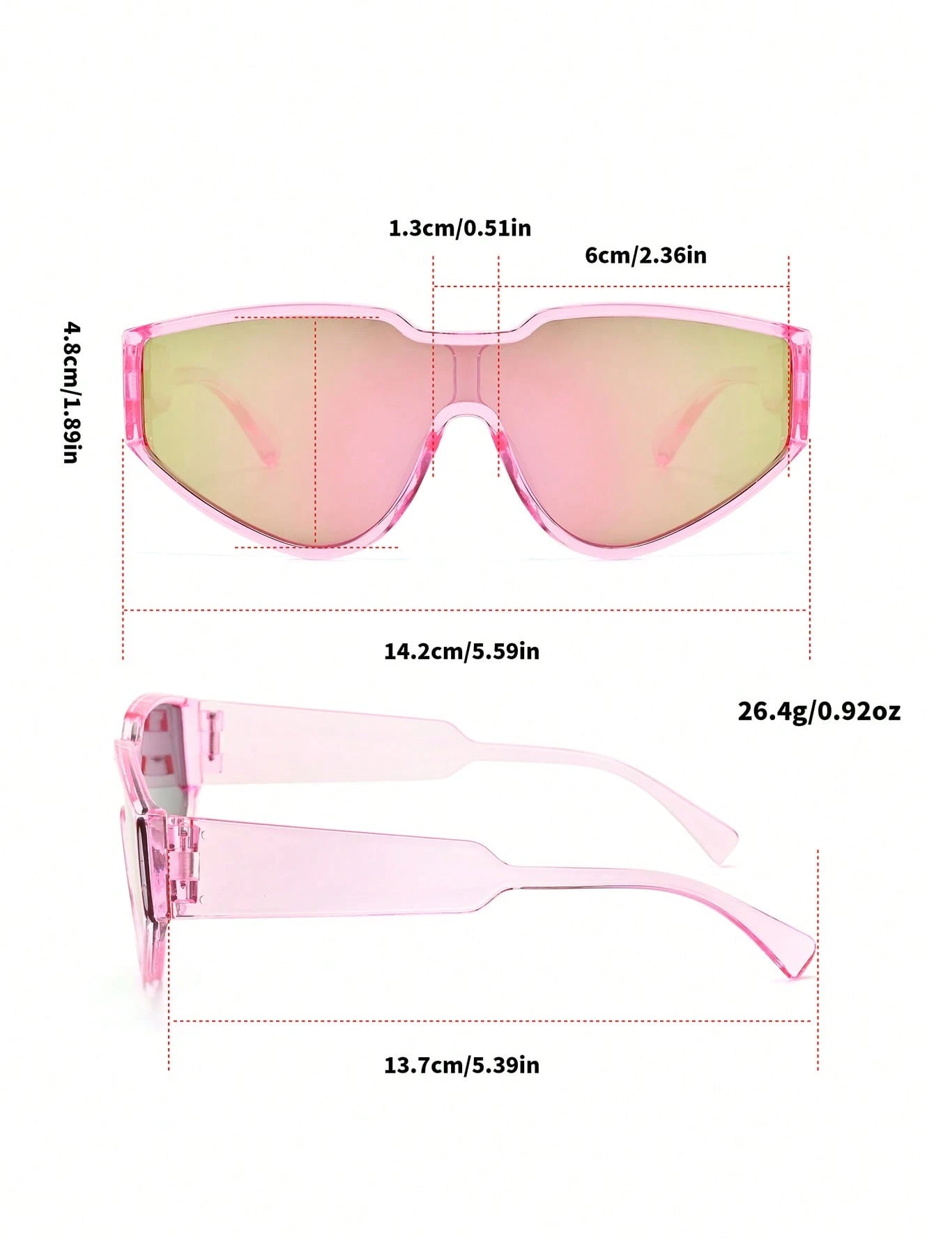 Polygon Dopamine Pink Sports Glasses