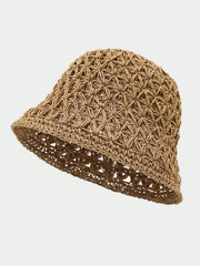 1PC Hollow Crochet Straw Bucket Hat