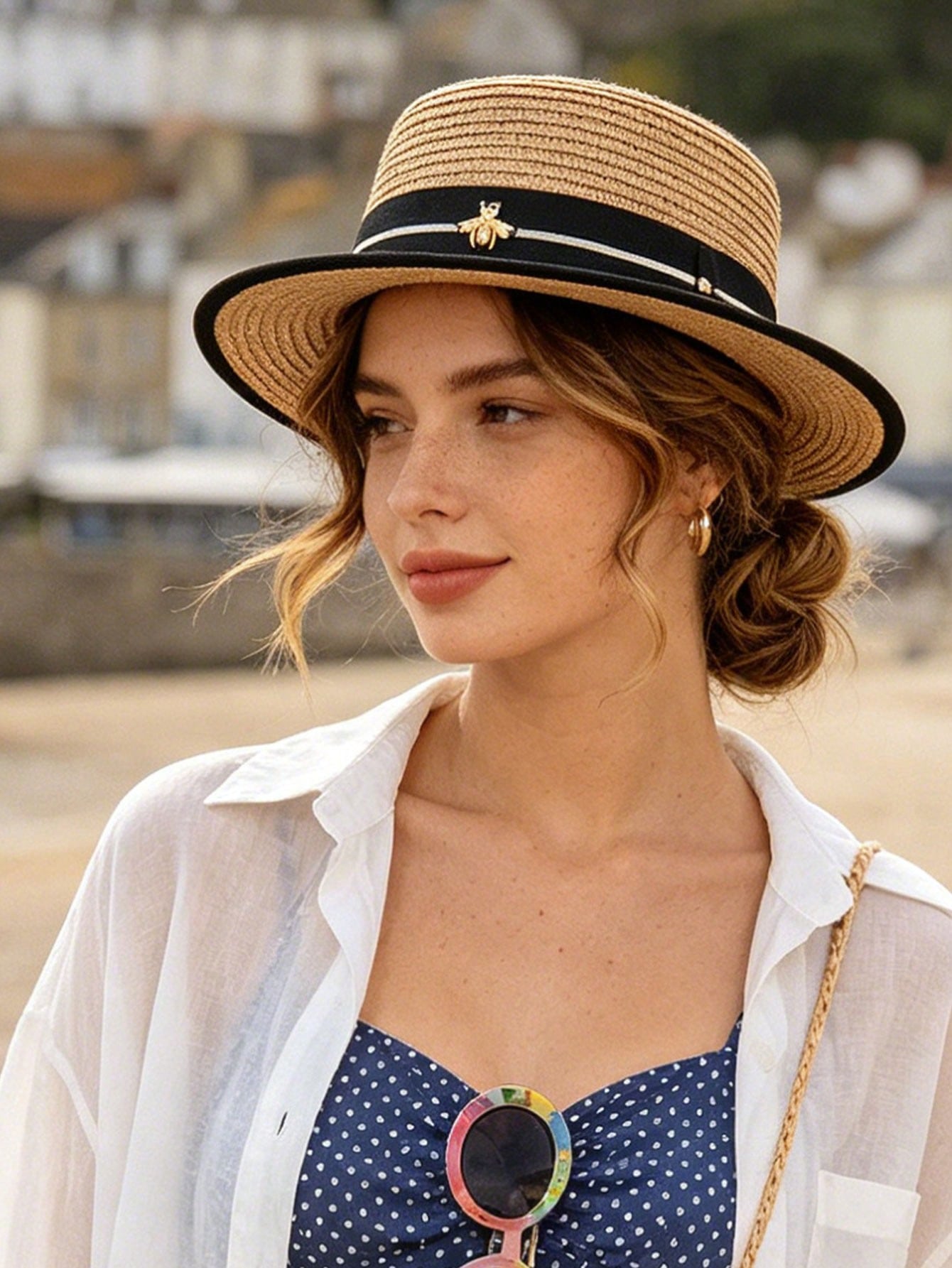 1pc Bohemian Polyester Straw Hat