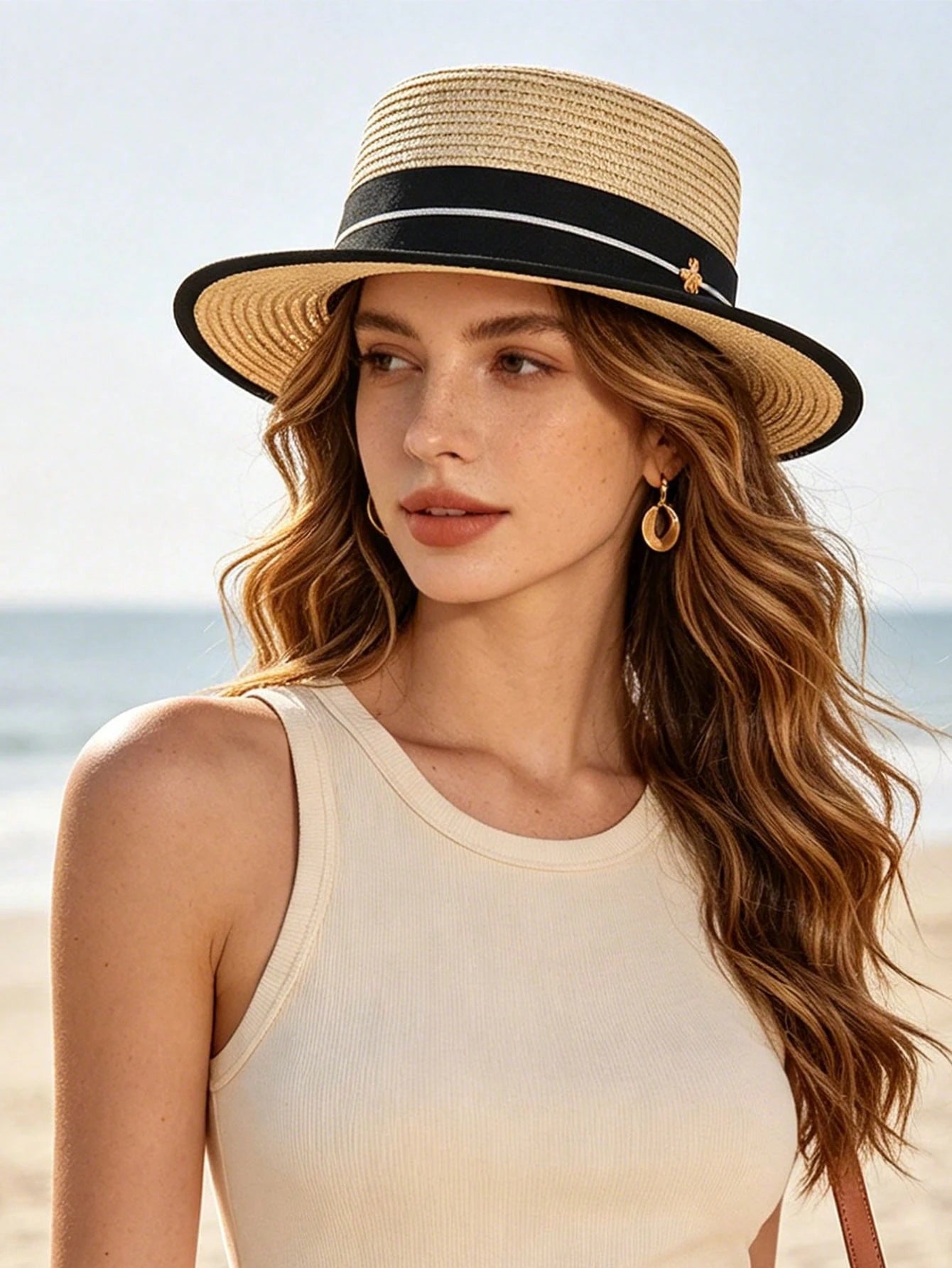 1pc Bohemian Polyester Straw Hat