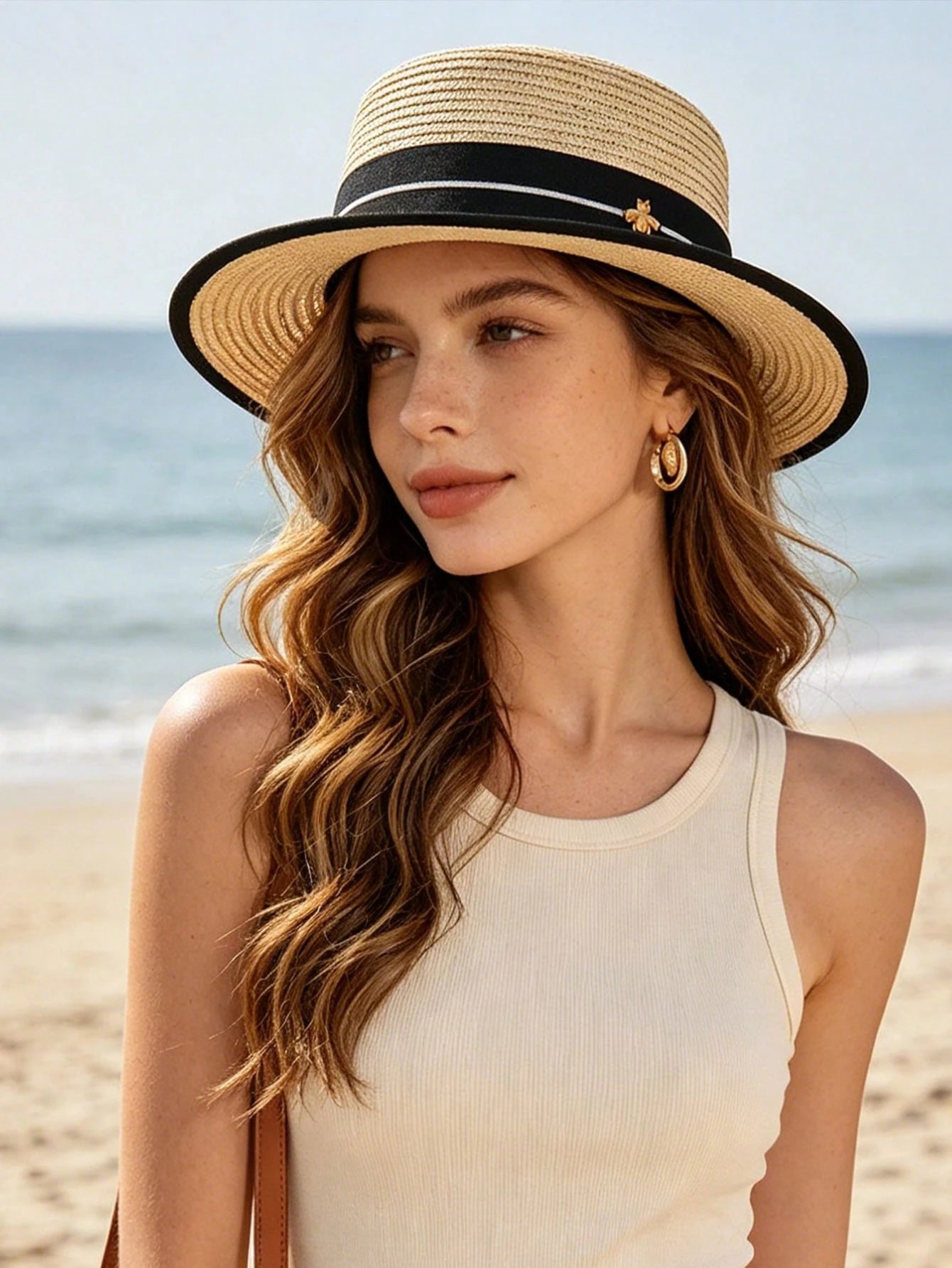 1pc Bohemian Polyester Straw Hat