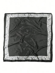 1pc Black Small Polka Dot Paisley Print Square Scarf