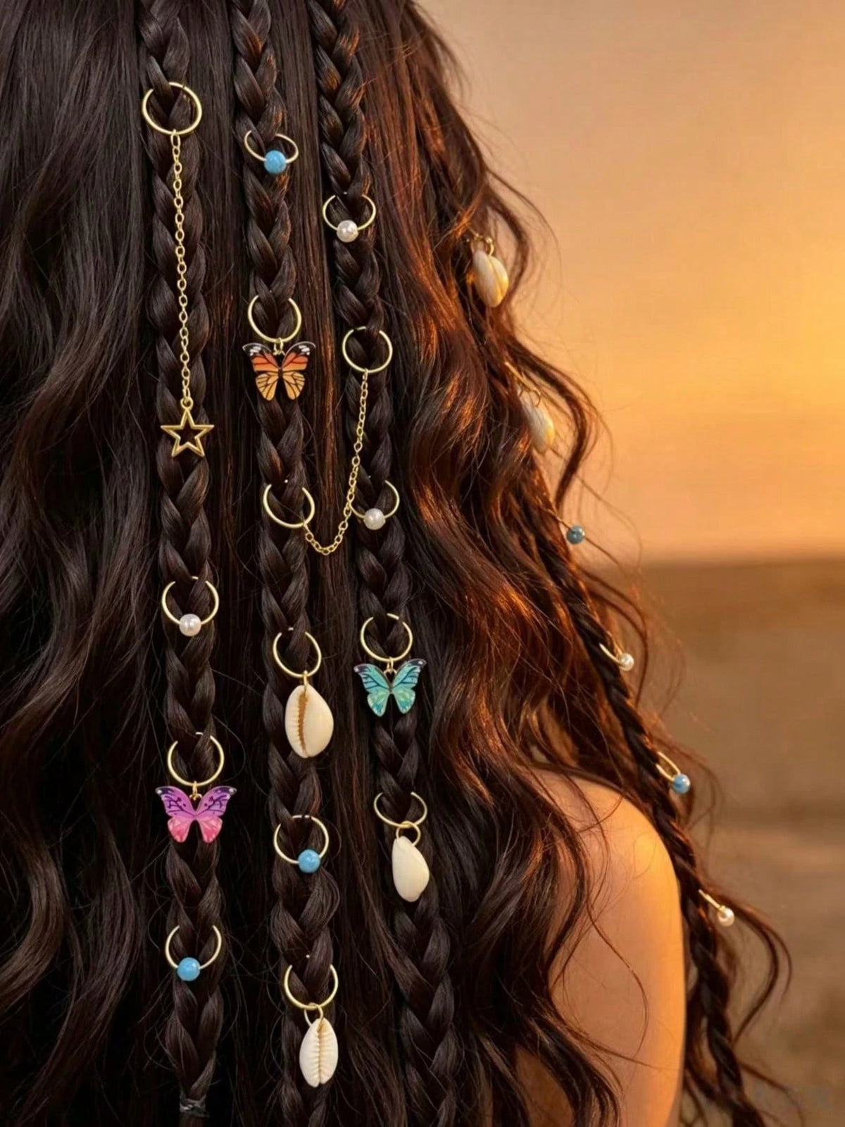 Summer Boho 20Pcs Braid Hair Rings - www.thetreasurebox.me