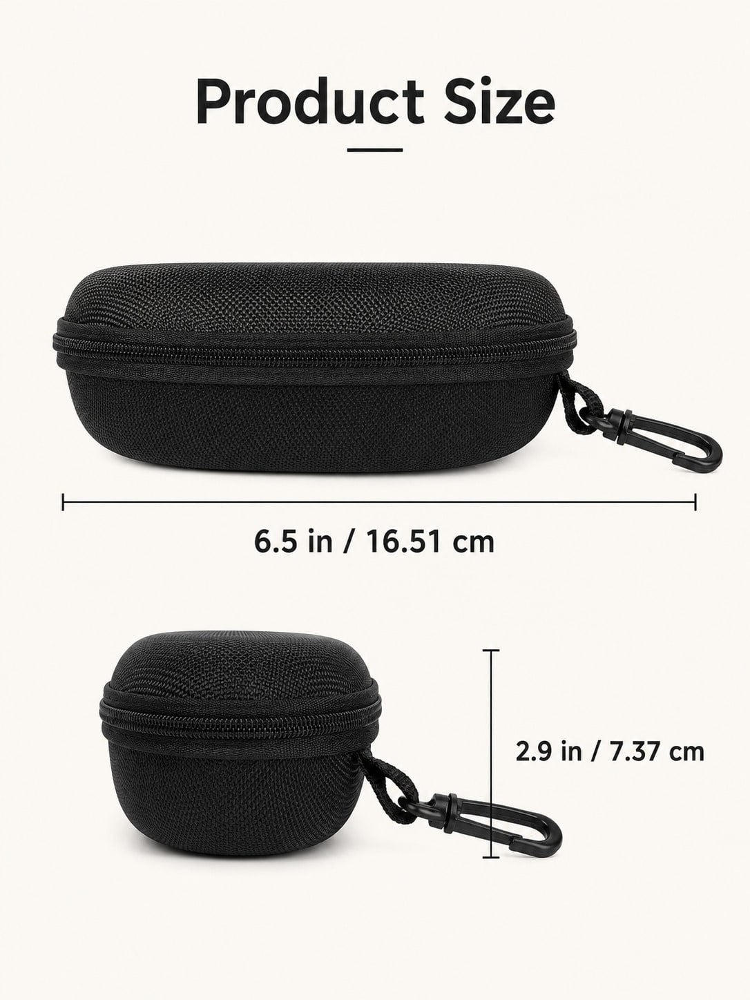 Hard Shell Eyeglass Case With Zipper