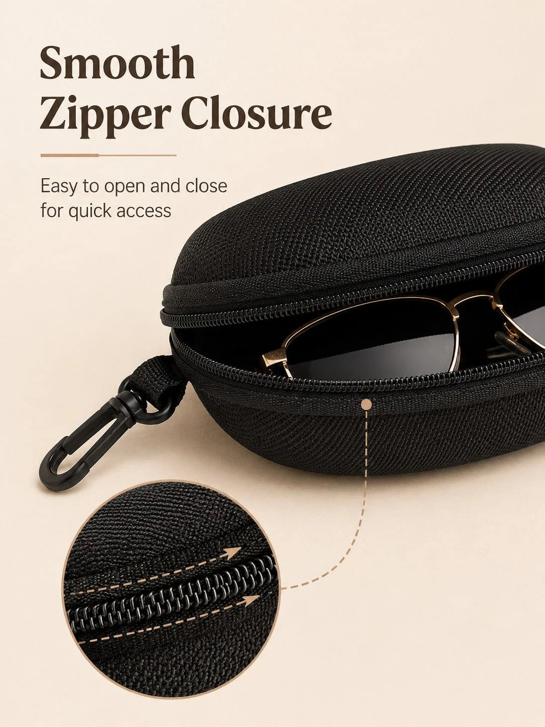 Hard Shell Eyeglass Case With Zipper